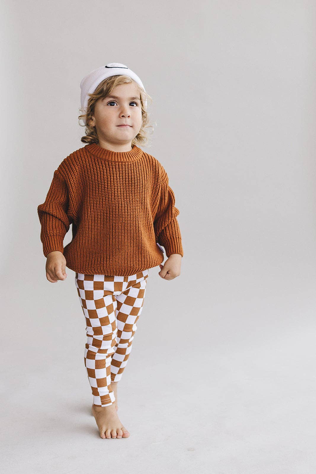 Lucky Panda Kids - Wholesale Knit Sweater - Kids - Chunky Knit Sweater | Rust1