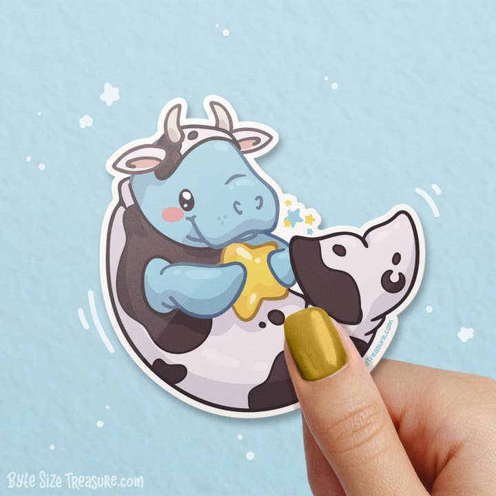 Zeekoeien vinyl sticker voor wholesale door Byte Size Treasure