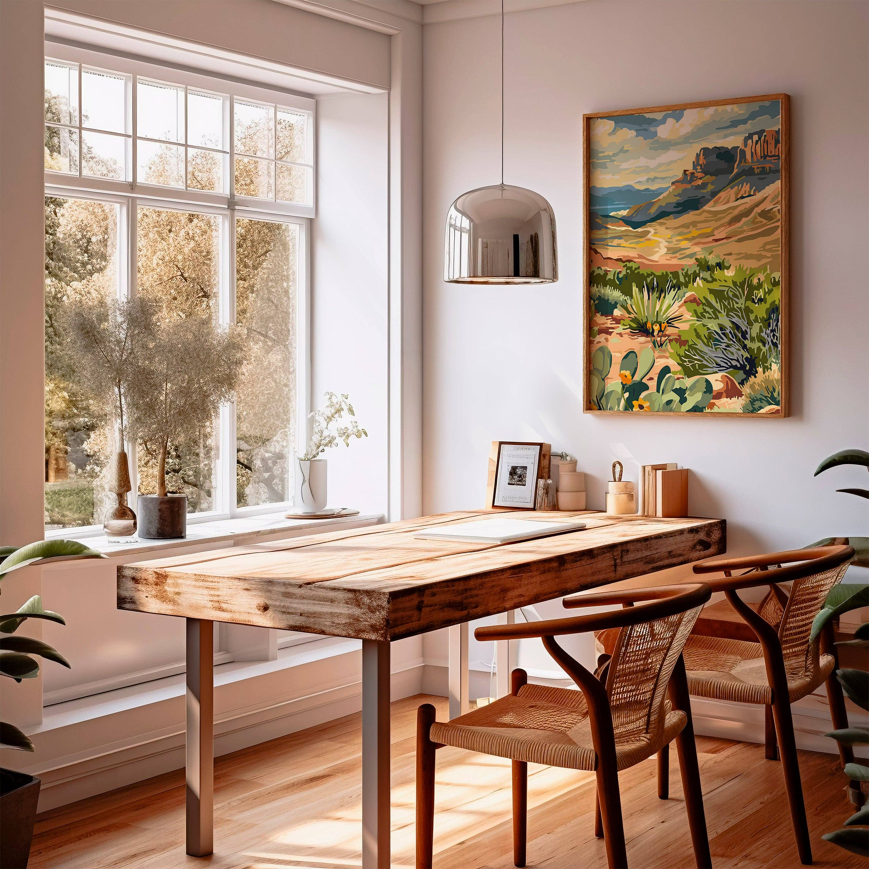 Tejas Country Club - Wholesale Art Print - Big Bend Texas Paint By Number Style Print2