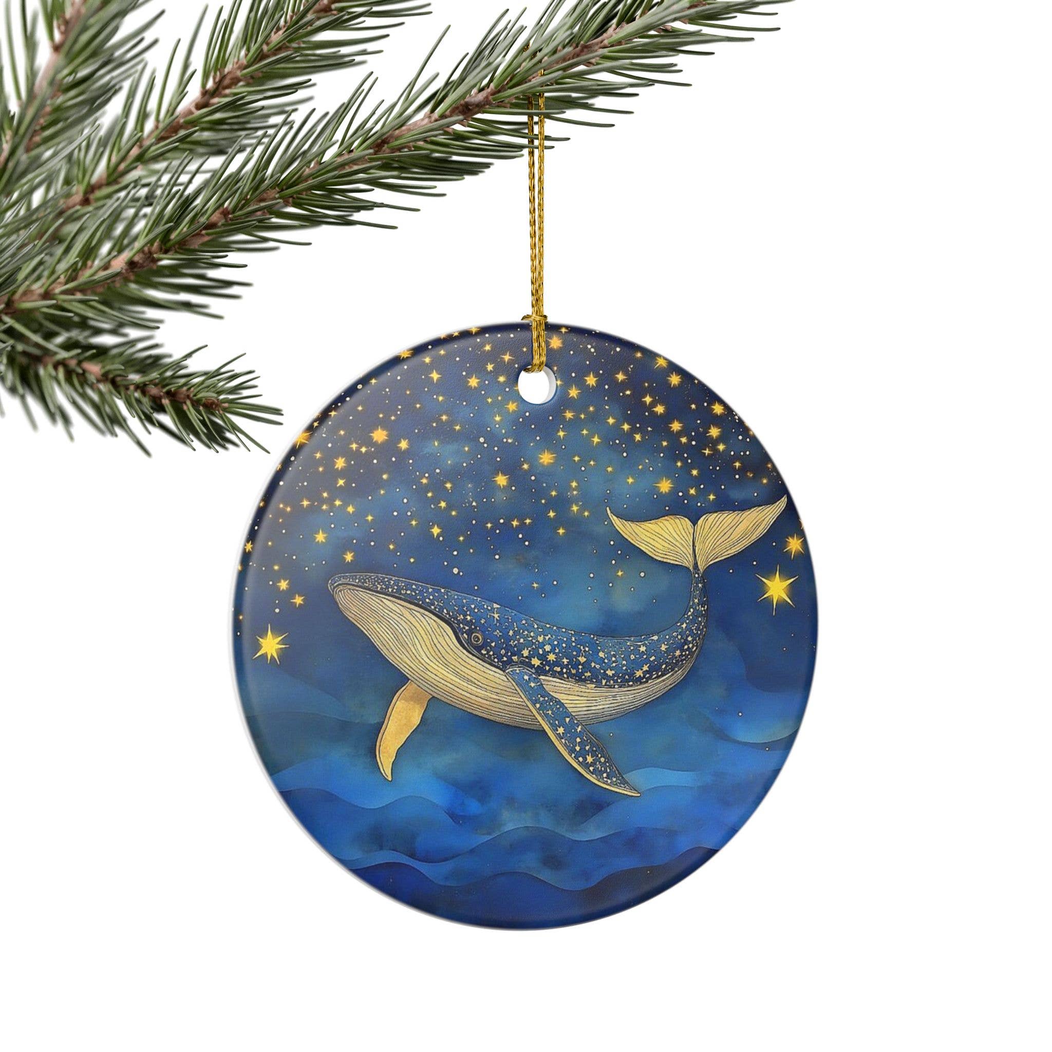 Miss Crabtree - Wholesale Ornament - Whale Starry Night William Morris Christmas Ornament