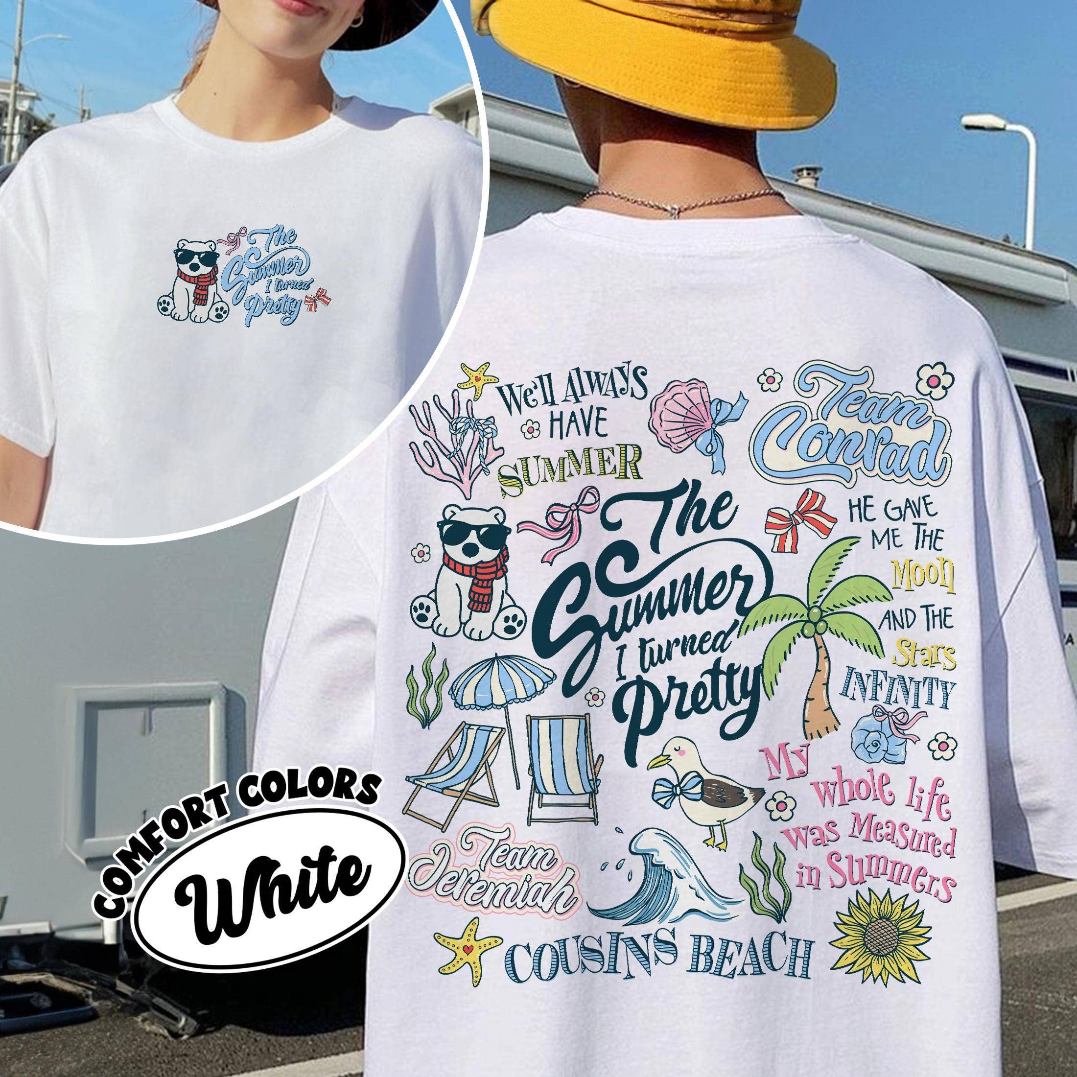 Glaime - Wholesale T-Shirt (Graphic) - Unisex - Comfort Color Summer I Turned Pretty 2 Sided Shirt,Beach Tee0