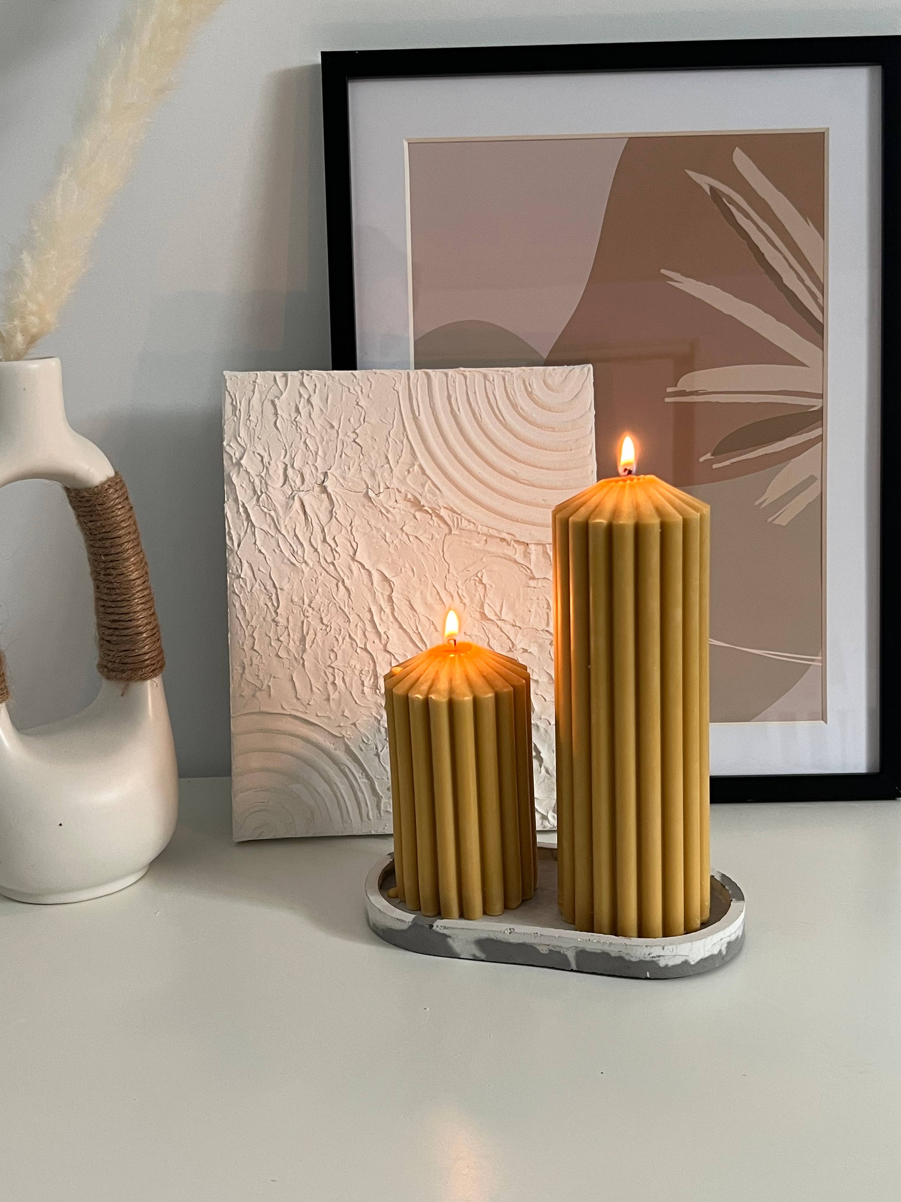 Project Helios - Wholesale Pillar Candle - Ribbed pillar candles, Soy wax, Table decoration4