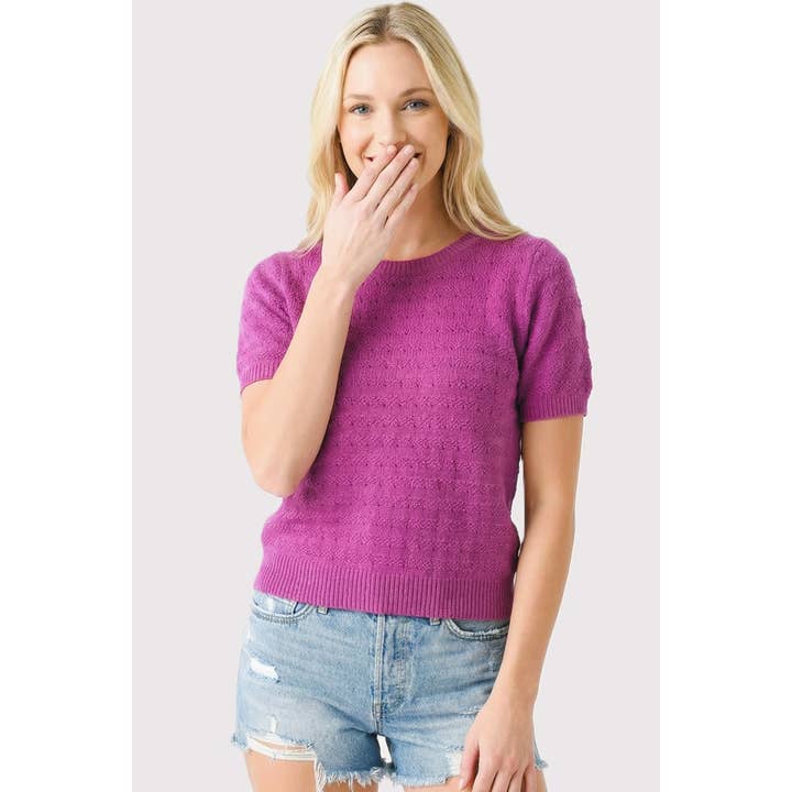 SUÉTER DE MANGA CORTA POINTELLE para venta al por mayor de STACCATO