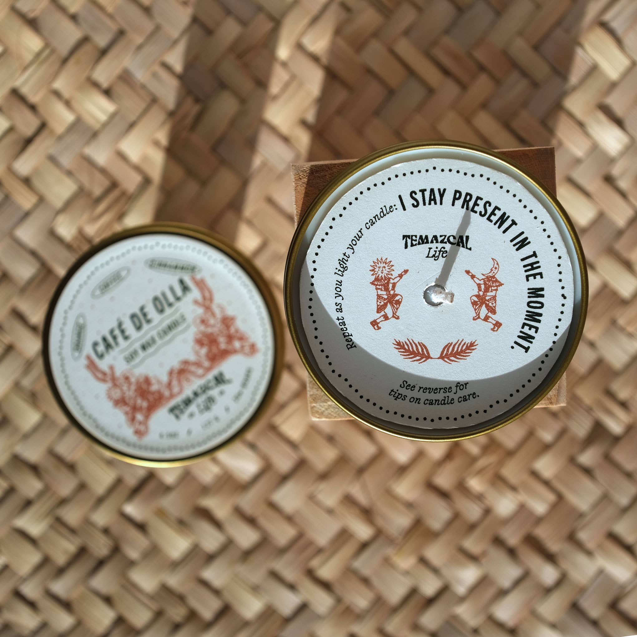 Temazcal Life® - Wholesale Travel Candles - Café de Olla Soy Candle Tin | Coffee Orange | 4 oz4