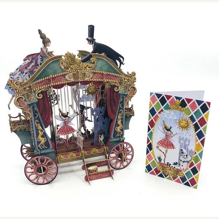 Notes & Queries, Inc. - Wholesale Everyday Greeting Card - 3D Pop Up Puppet Theater Blank Card