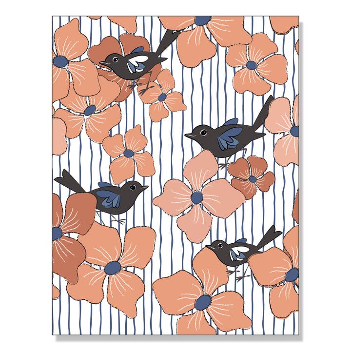 Oiseaux au milieu des fleurs pour la vente par Karen Eide Studios