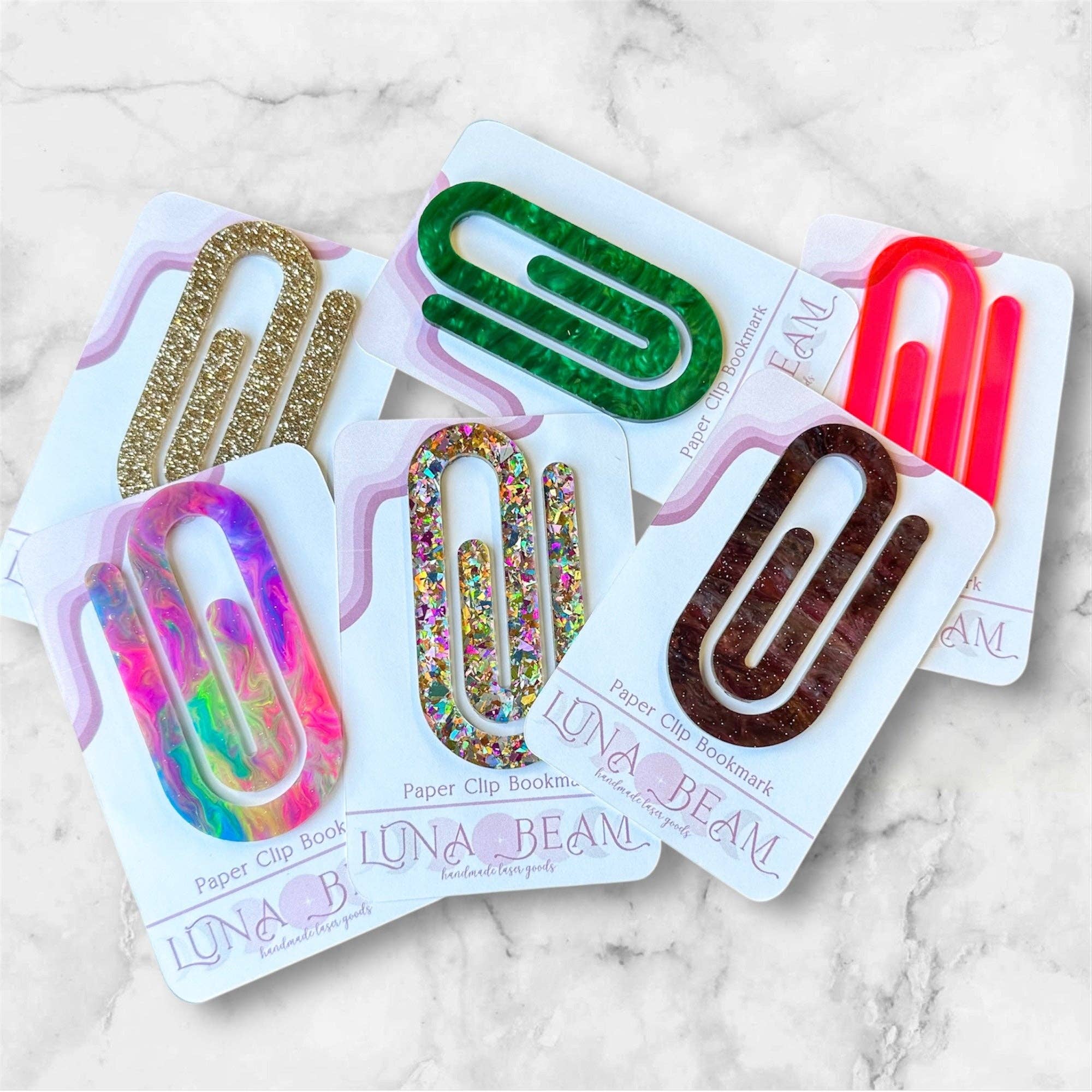 Luna Beam Creations - Venta al por mayor Marcapáginas - Marcador de Página con Clip Jumbo2