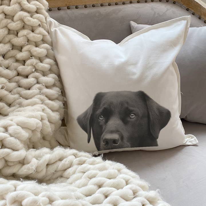 Lab 3 (Black) Throw Pillow Cover for wholesale by Perkie Prints