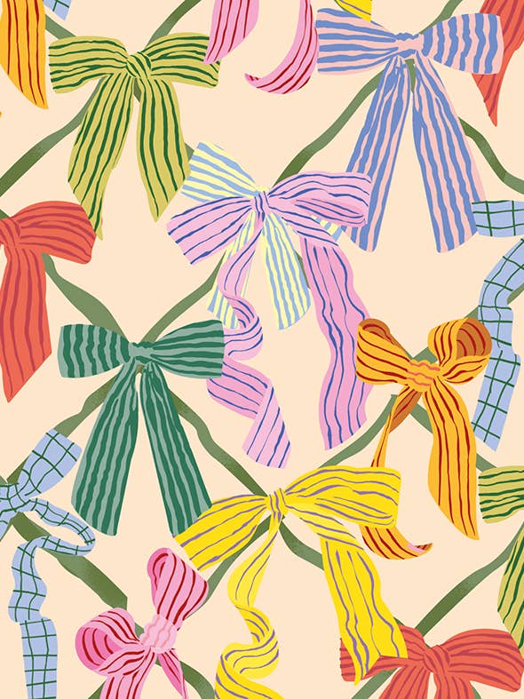 Colourful bows flat sheet wrap for wholesale by Noi Publishing