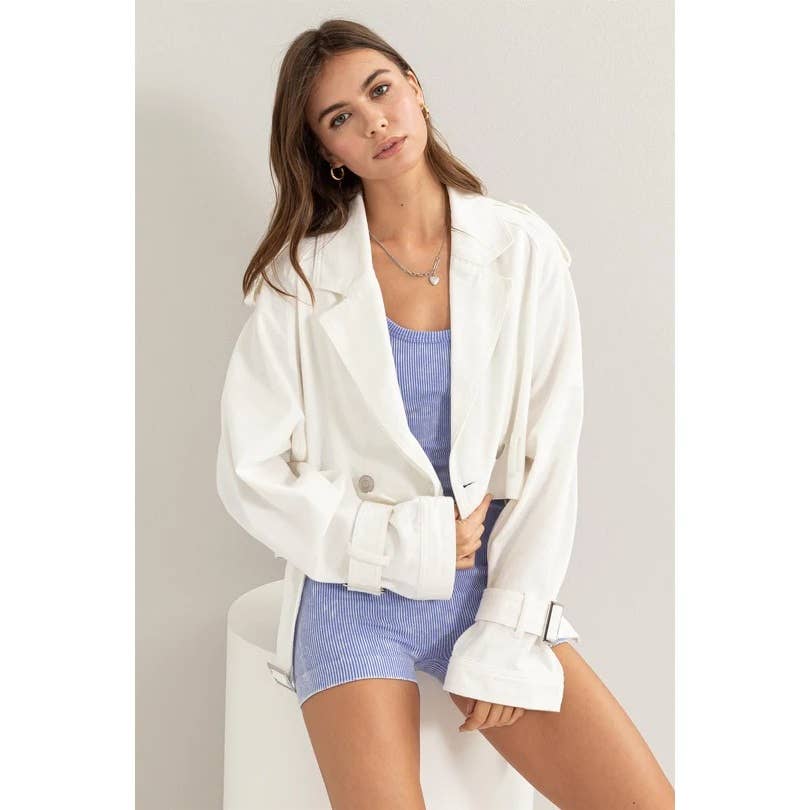 Apolline - Wholesale Denim Jacket - Women's - WASHED DENIM TRENCH CROP JACKET4