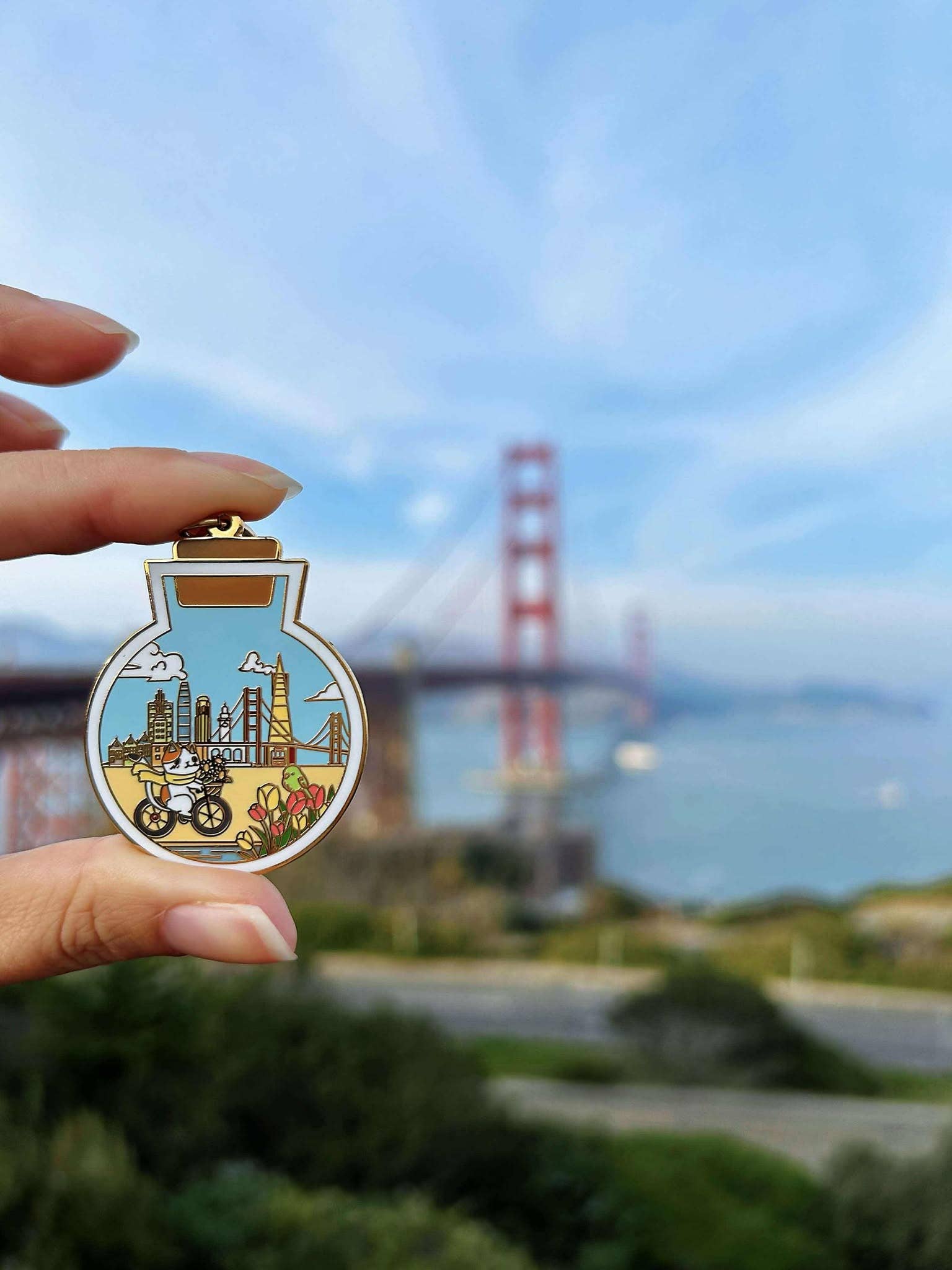 HolyGuacamolly - Wholesale Keychain - Unisex - Original Design Bike Ride In San Francisco Keychain0