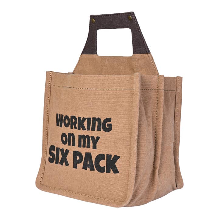 Mona B. – Caddy de cerveja/vinho por atacado – Trabalhando no meu pacote de seis Up-Cycled Canvas Beer Caddy M-65492