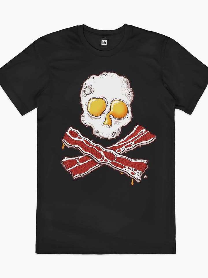 T-shirt Jolly Roger au bacon et aux œufs pour la vente par Threadheads