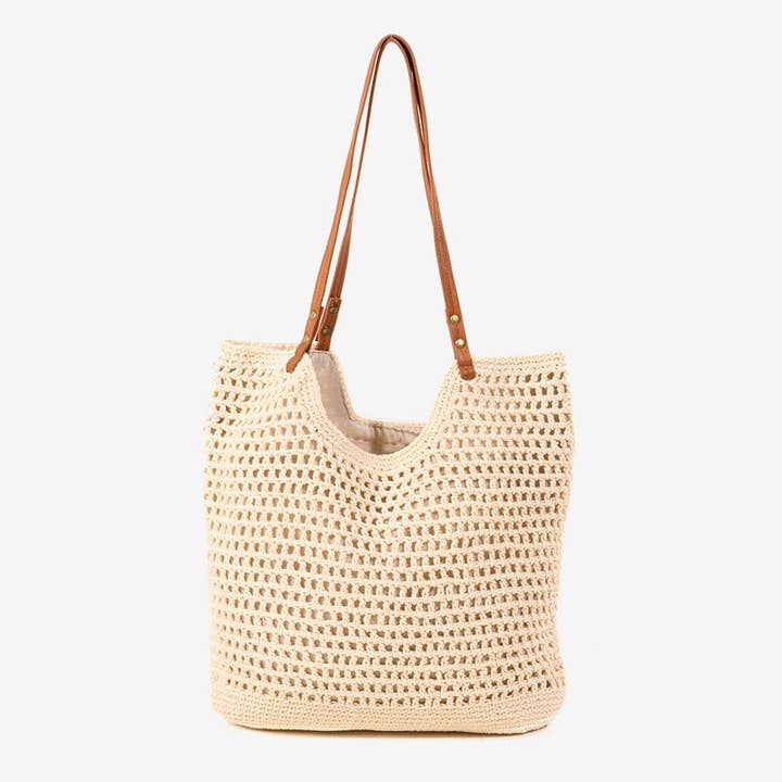 lilyandlaceboutique - Vente Tote bag – femme - Grand sac décontracté en coton tricoté