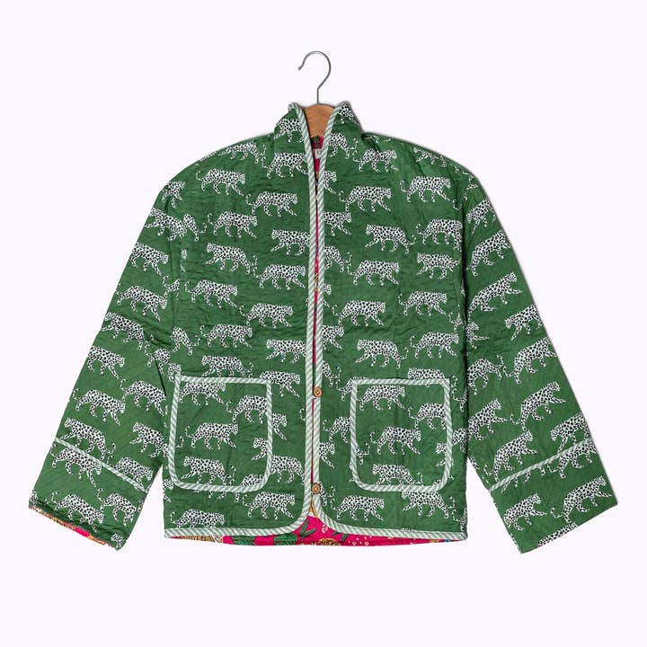 Lightly padded cotton jacket "Green Jungle" for wholesale by kikooni
