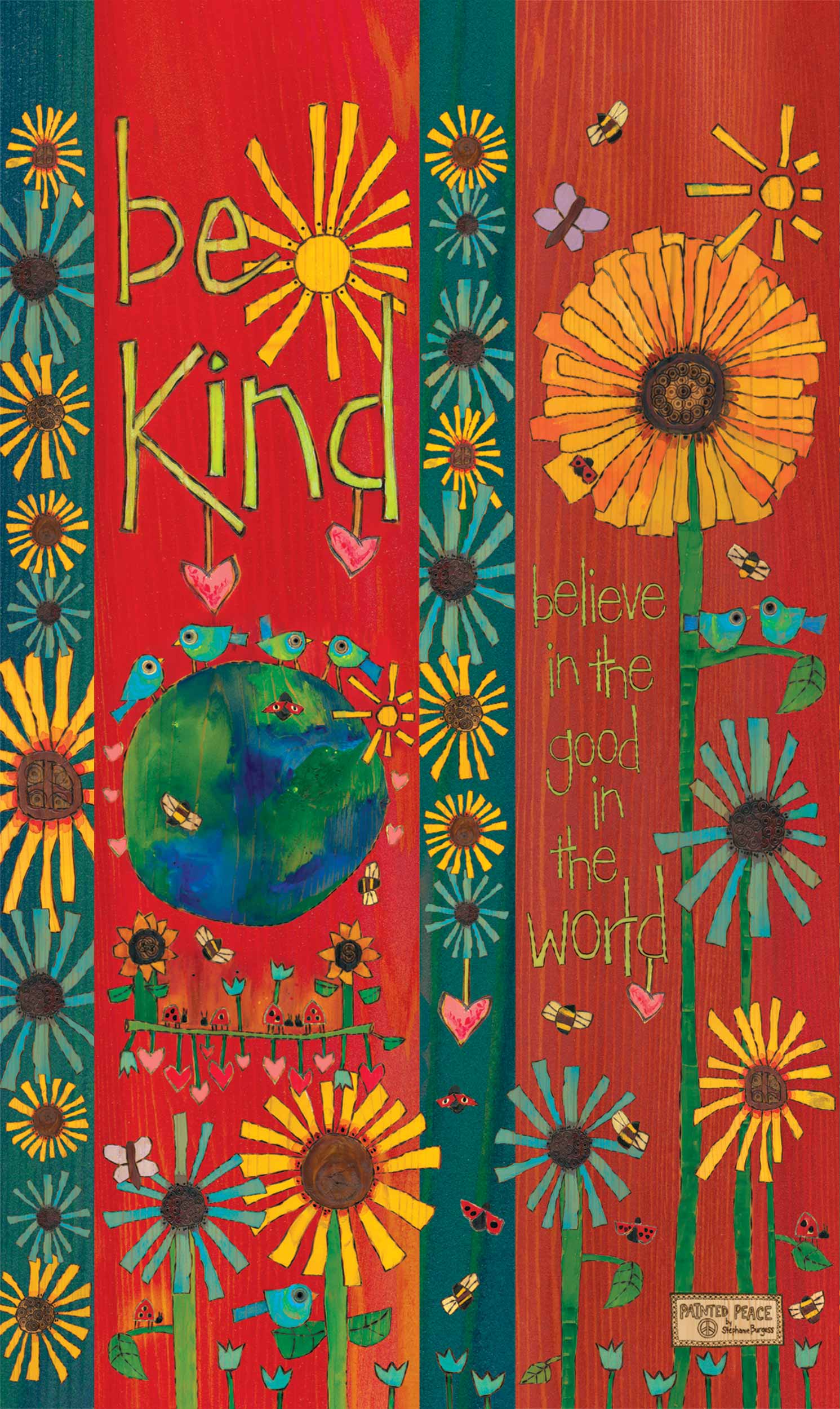 Studio M - Vente Bibelots/décorations d'extérieur - Mini-mât d'art Be Kind de 13 po1