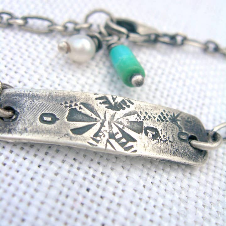 Pulseira ID Texturizada em Prata de 1ª Lei Maciça da InK Jewelry por atacado de iNk Jewelry