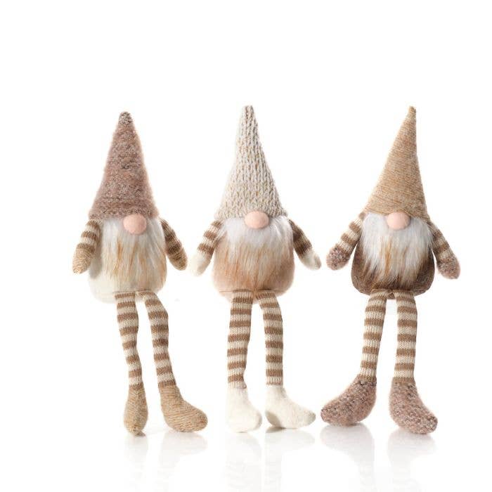 Langs - Vendita all'ingrosso Decorazione natalizia - Gnomo Naturale da Scaffale Natalizio con Gambe Lunghe 3 Assortiti1