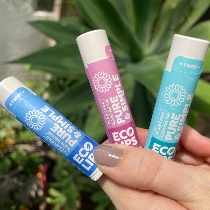 Eco Lips & Bug Soother – Großhandel Lippenbalsam – Pure & Simple Plant Pod Lippenbalsam 24-karätiges Display2