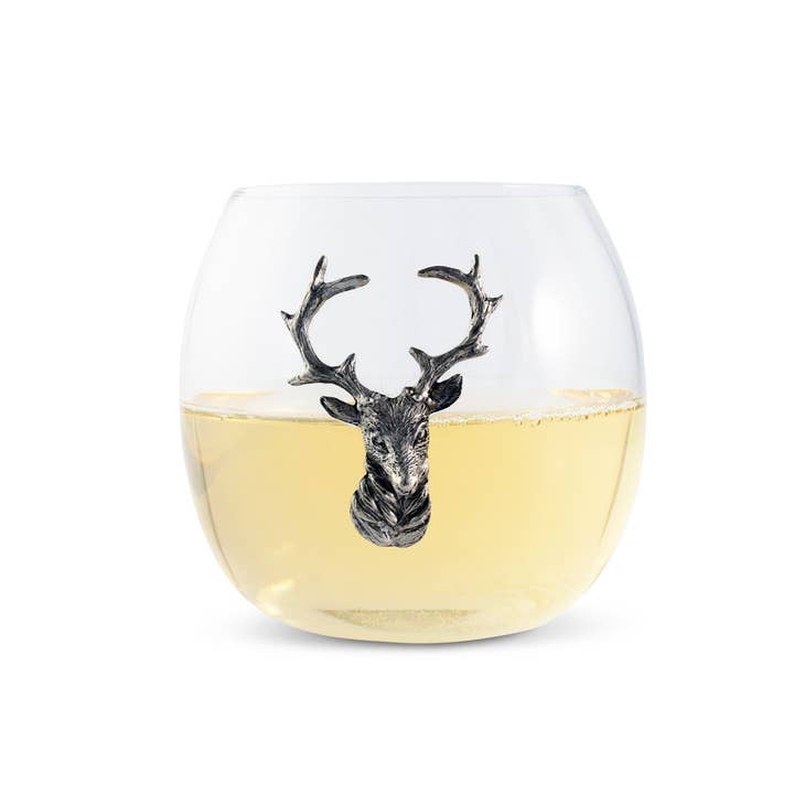 Elk / Deer Stemless Wine Glass for wholesale by Vagabond House