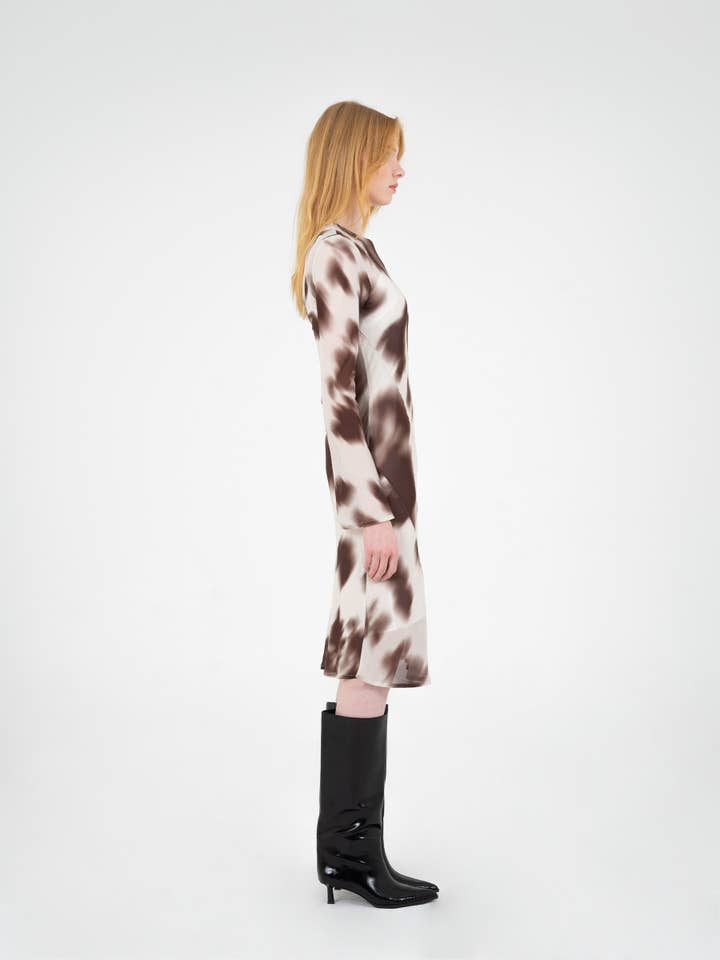 CARMEN SAYS – Vestido - Mulher por atacado – Vestido Estampado de Vaca Citylights