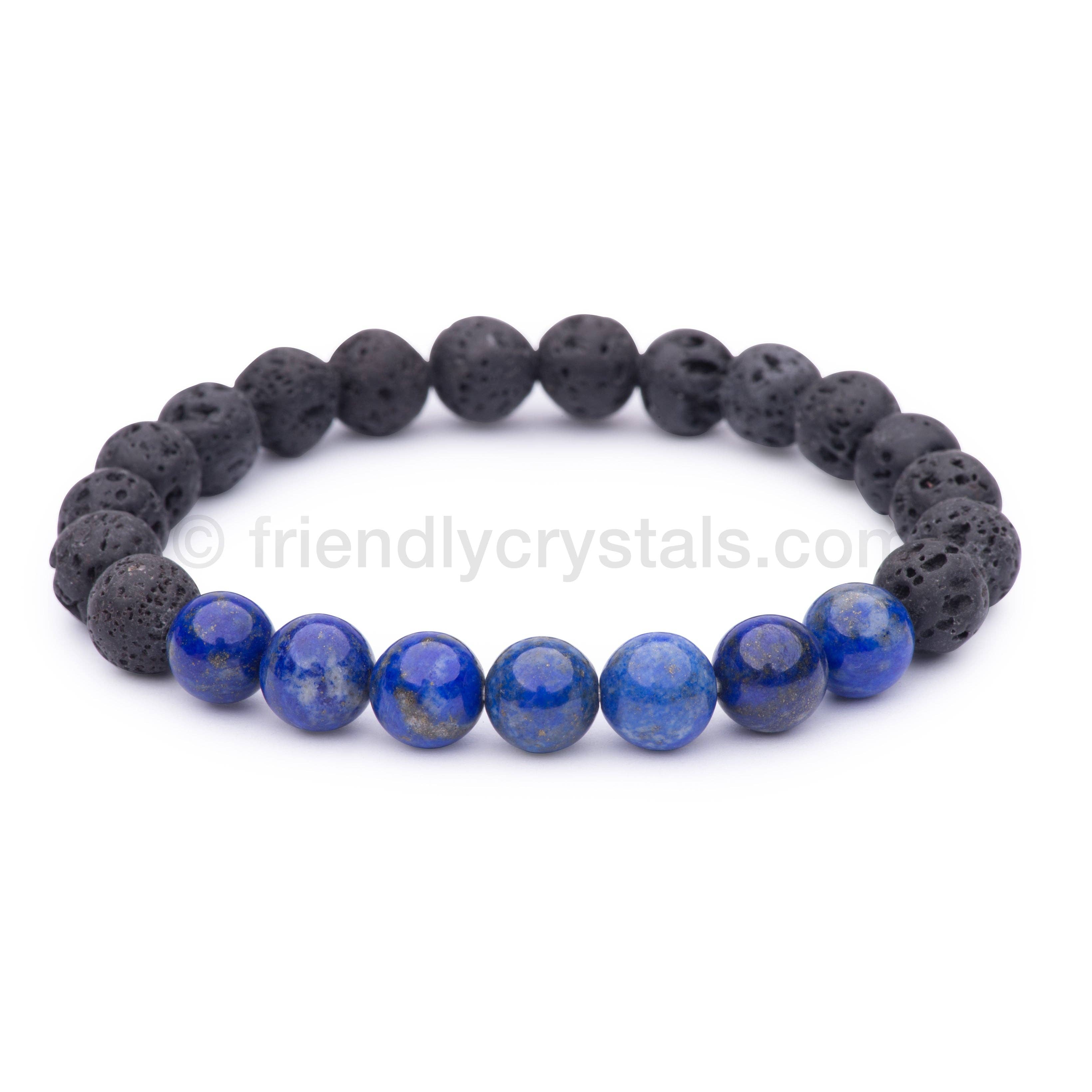 Friendly Crystals – Pulseira de missangas por atacado – Bracelete Lava Lapis0