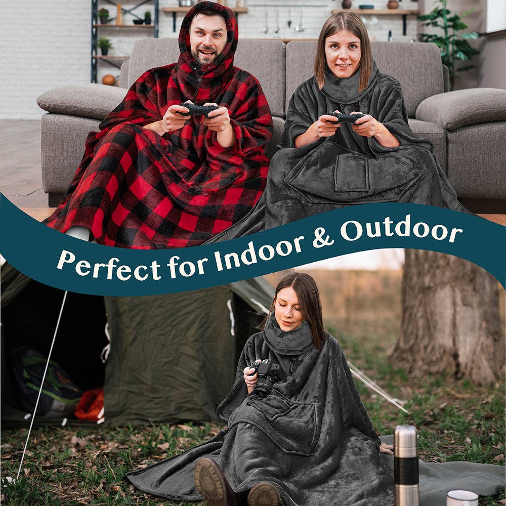 Pavilia - Wholesale Poncho - Women's - Neck Warmer Hooded Poncho Blanket40