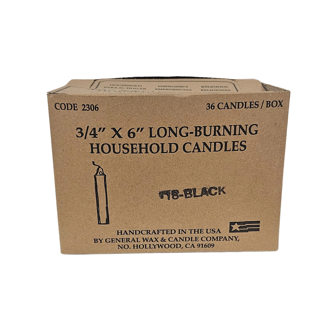 Botanica Luz Del Dia Inc - Wholesale Votive Candle - SPELL CANDLE BLACK 6" INCH BOX2