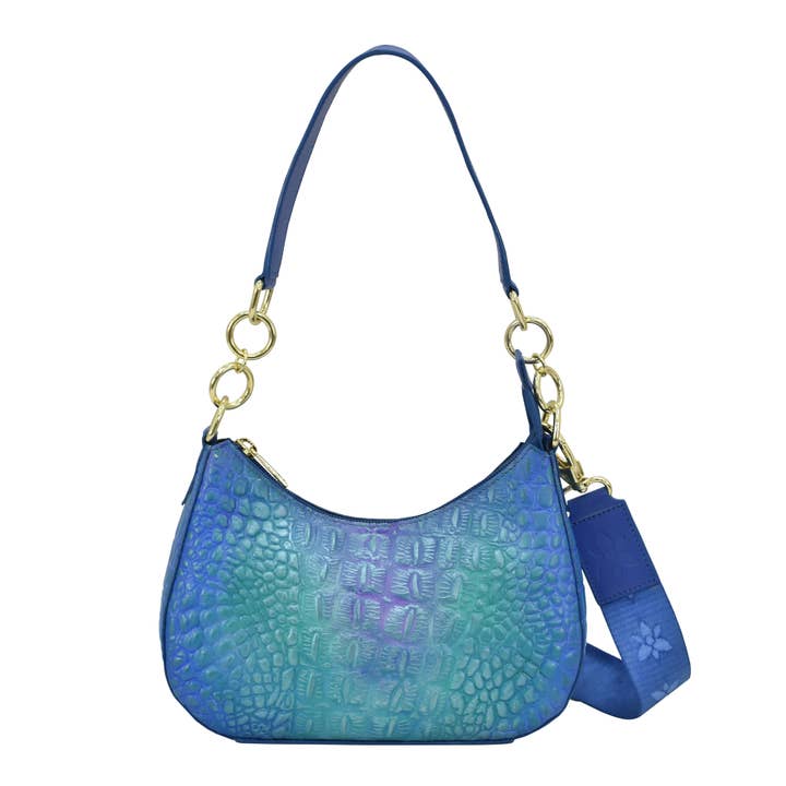 Croc Couro com relevo Pequeno Hobo - 701 por atacado de Anuschka | Vanya Lara (USA)