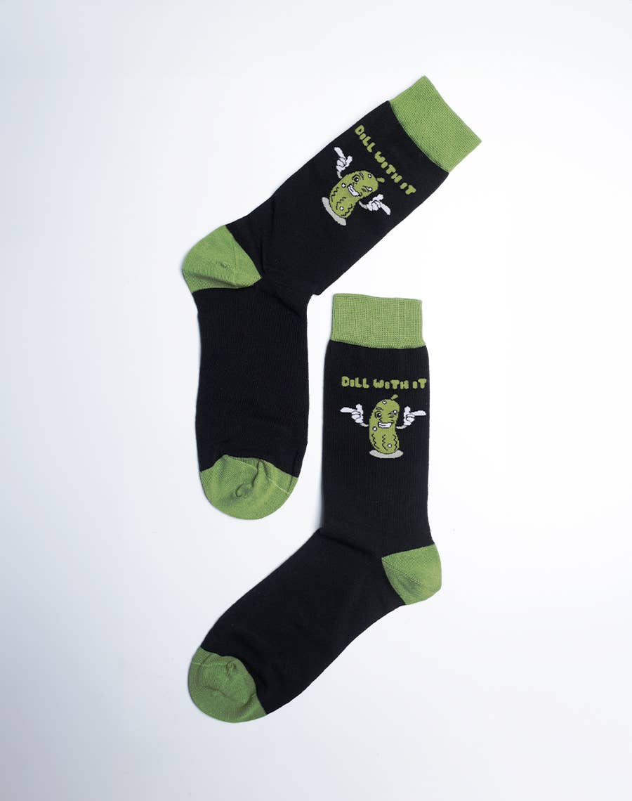 Just Fun Socks - Wholesale Socks - Men's - Men's Dill With It Pickle Crew Socks1