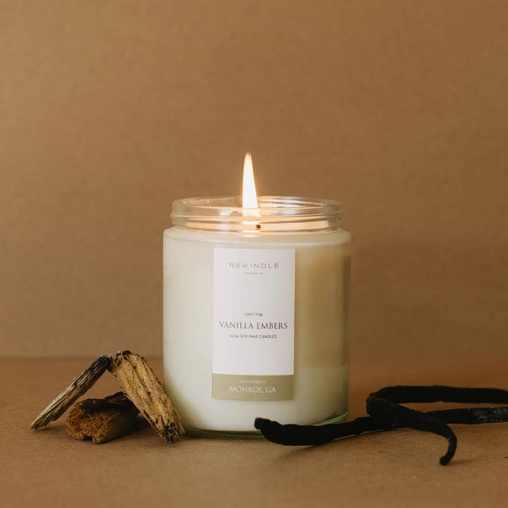 Rekindle Candle Co - Wholesale Jar/Filled Candle - Vanilla Embers Soy Candle (Discontinued)2