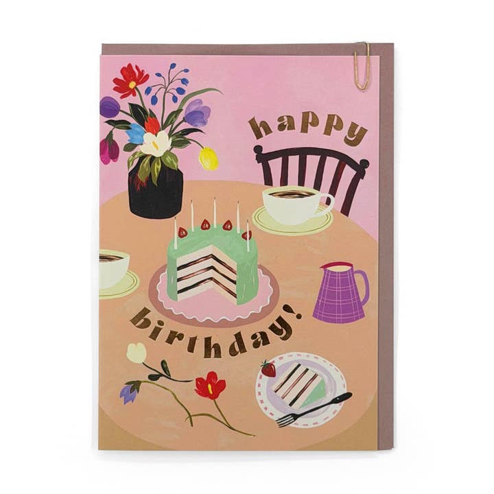 Carte de vœux d'anniversaire pour un thé et gâteau de l'après-midi pour la vente par Pavilion