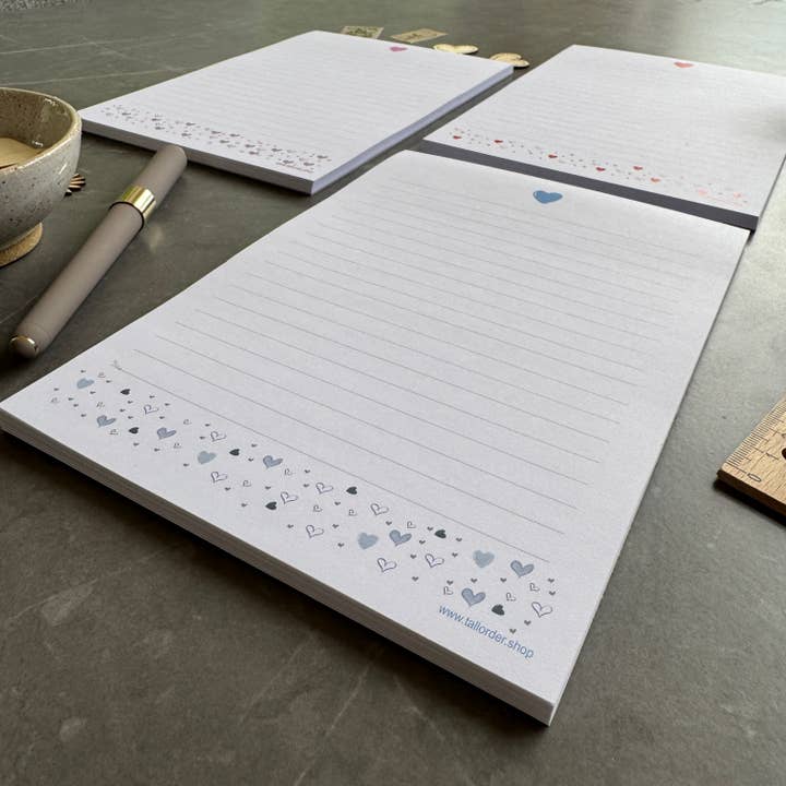 Tall Order - Wholesale Notepad - A5 Notepad with Heart Pattern, Jotter, Love Letter Lined Pad4