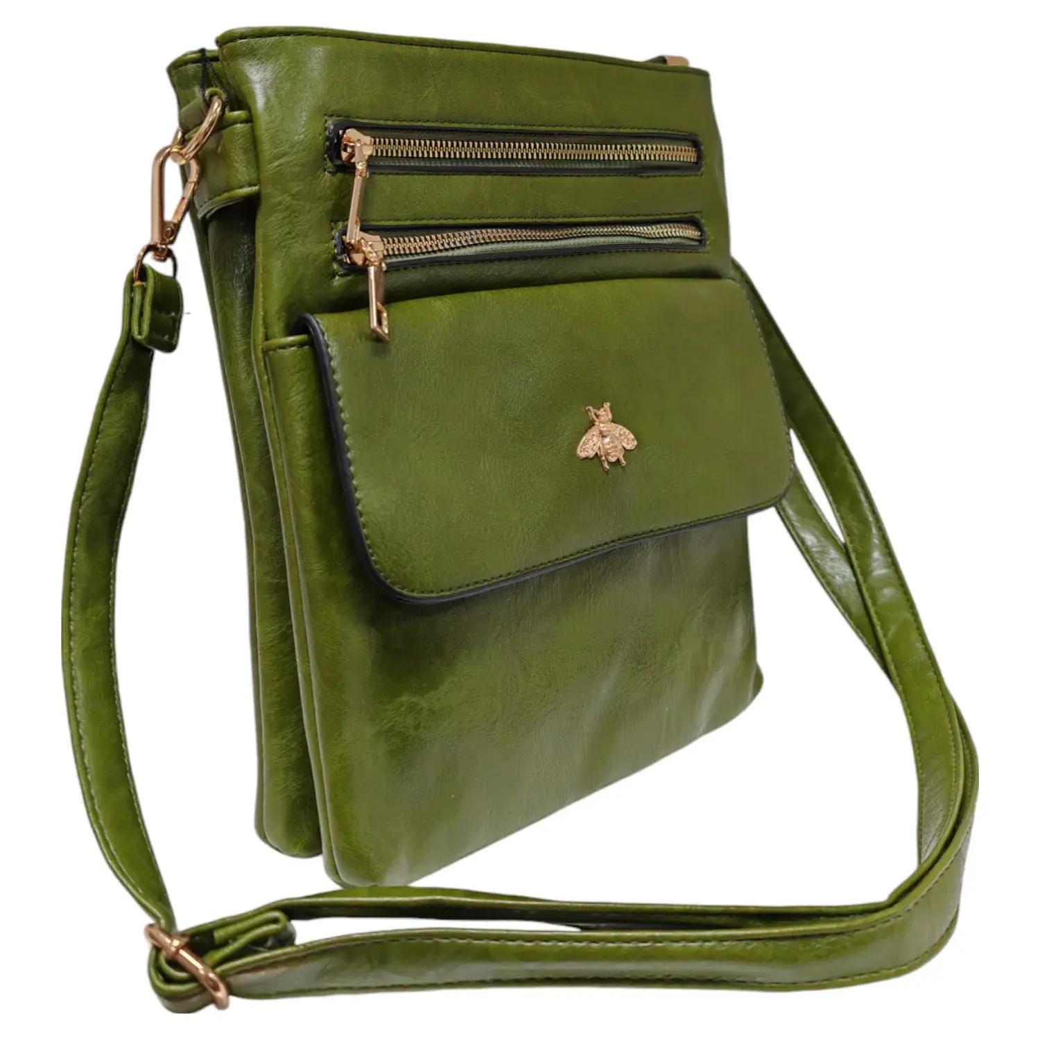 Superbia – wholesale Crossbody bag – Women's – Double Zipper Multi Pocket Bee Details Cross BodyBag-91337