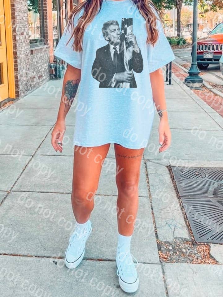 Fringed Outlaw Wholesale - Wholesale Tunic - Women's - Trump kiss flag sub tee