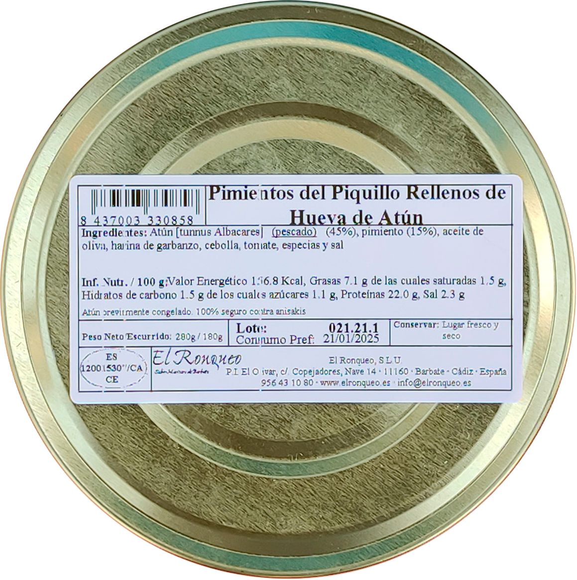 El Ronqueo - Wholesale Tinned Fish - Piquillo peppers stuffed with tuna roe with oil3