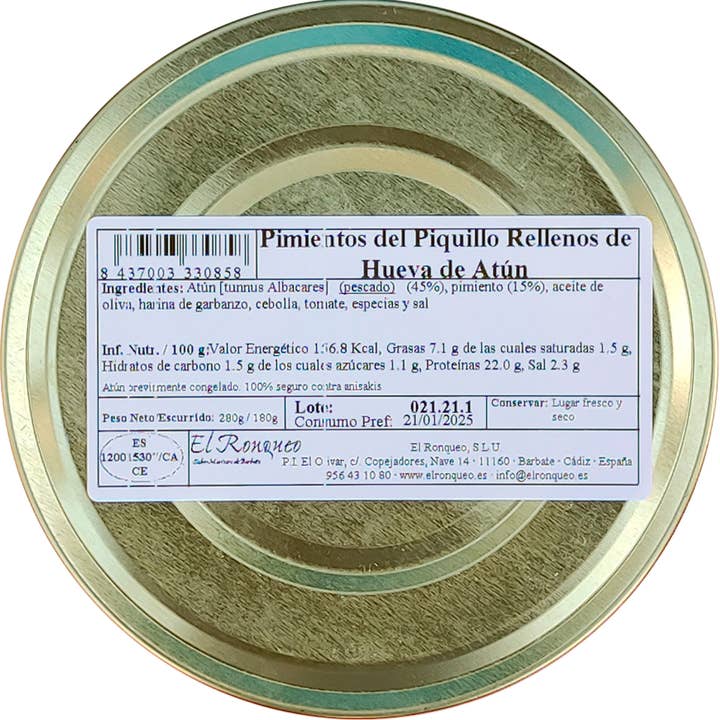 El Ronqueo - Wholesale Tinned fish - Piquillo peppers stuffed with tuna roe with oil3