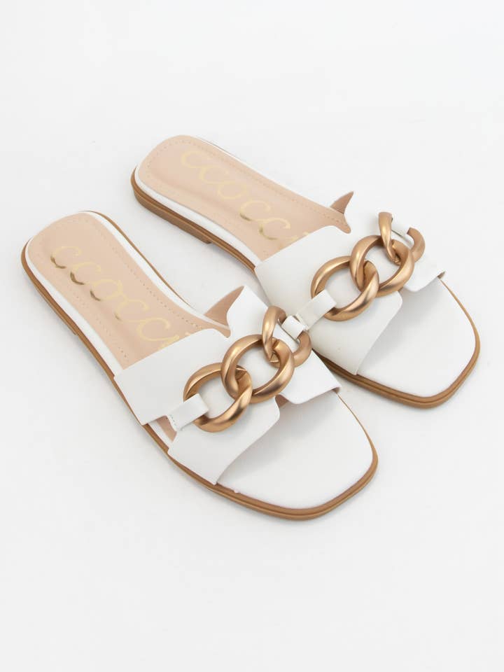 CCOCCI - Wholesale Sandals - Women's - BRONZE BOLD CHAIN H-SHAPED SANDAL10