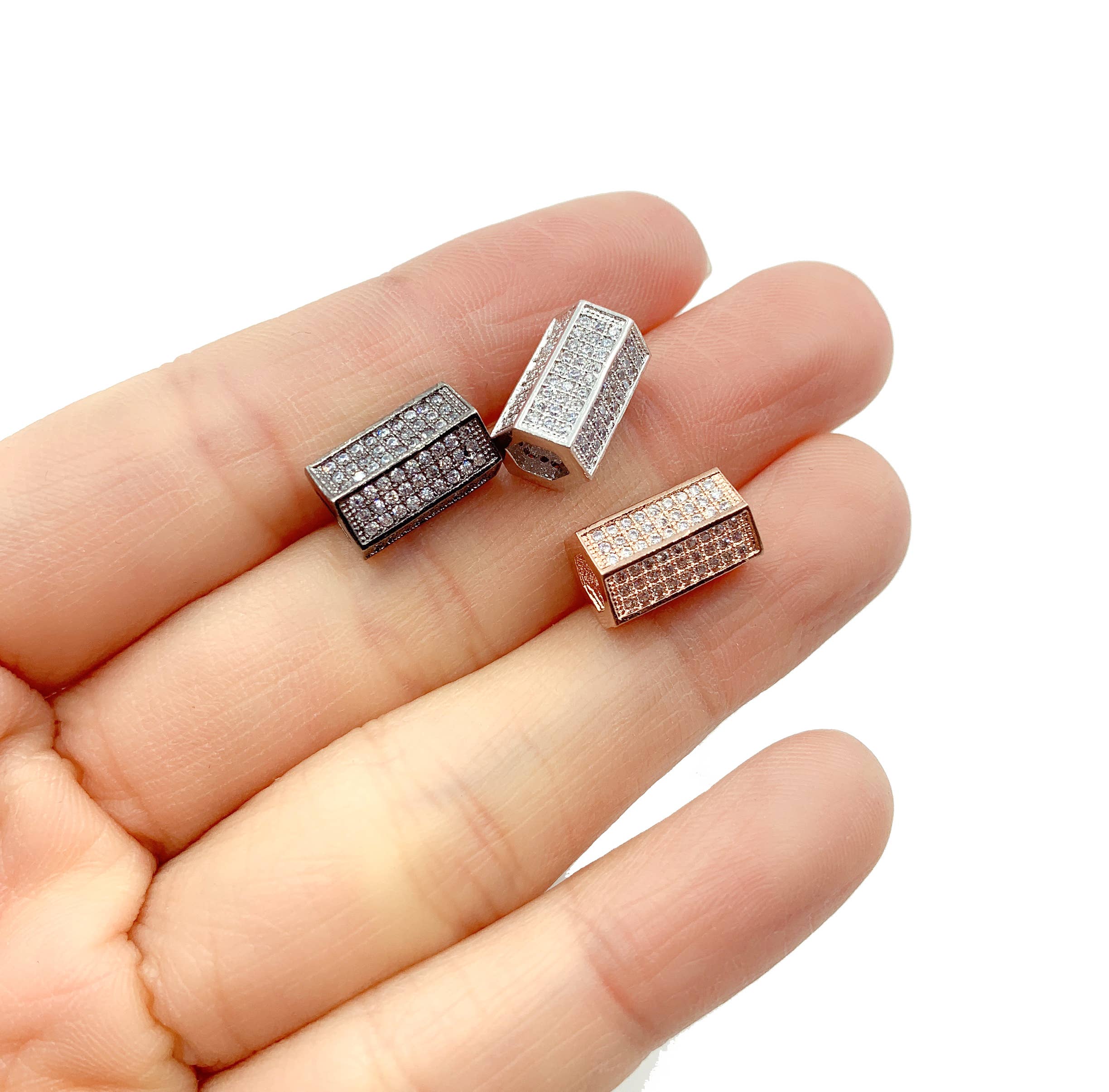 findings4uGem - Wholesale Individual Charm/Pendant - Gold Filled Cylinder Shape Beads Charm for Bracelet, BD0190