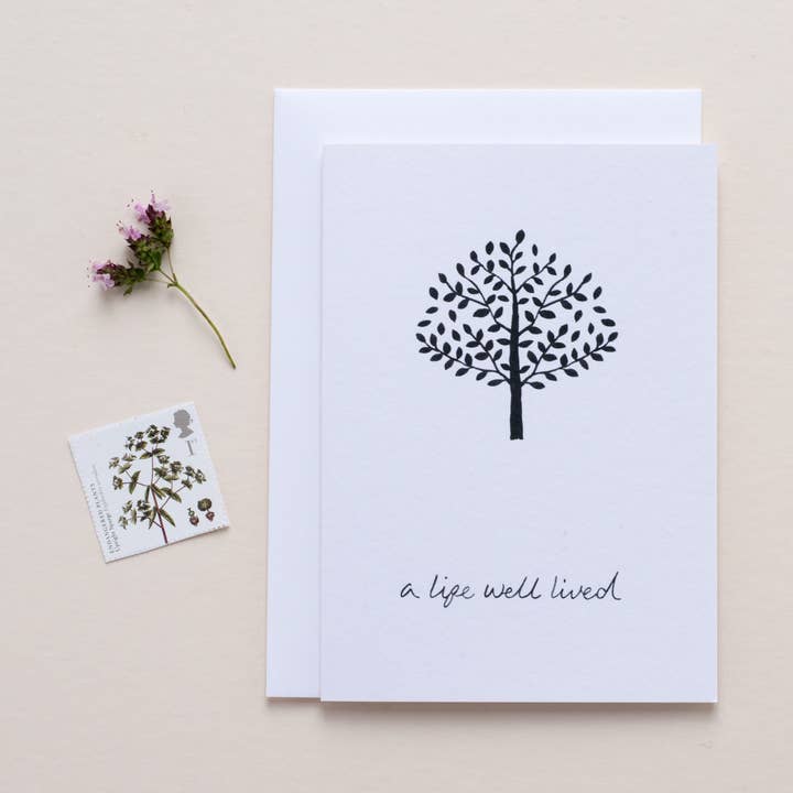 A Life Well Lived Greeting Card for wholesale by The Hidden Pearl Studio
