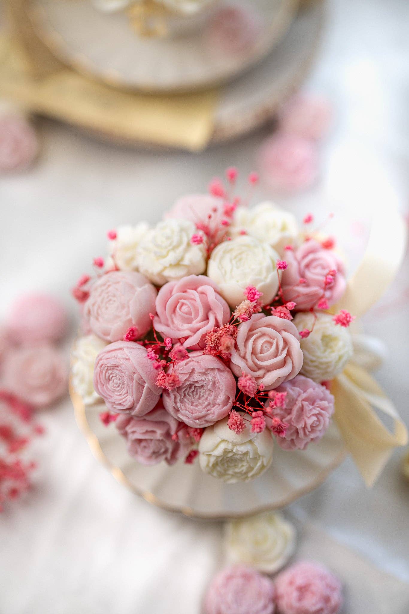 MySunshineCandless - Wholesale Novelty Candle - Peony Flowers Bouquet in a Cup4