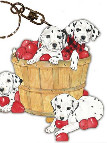 Dalmatian Keychain Wooden for wholesale by Pipsqueak Productions