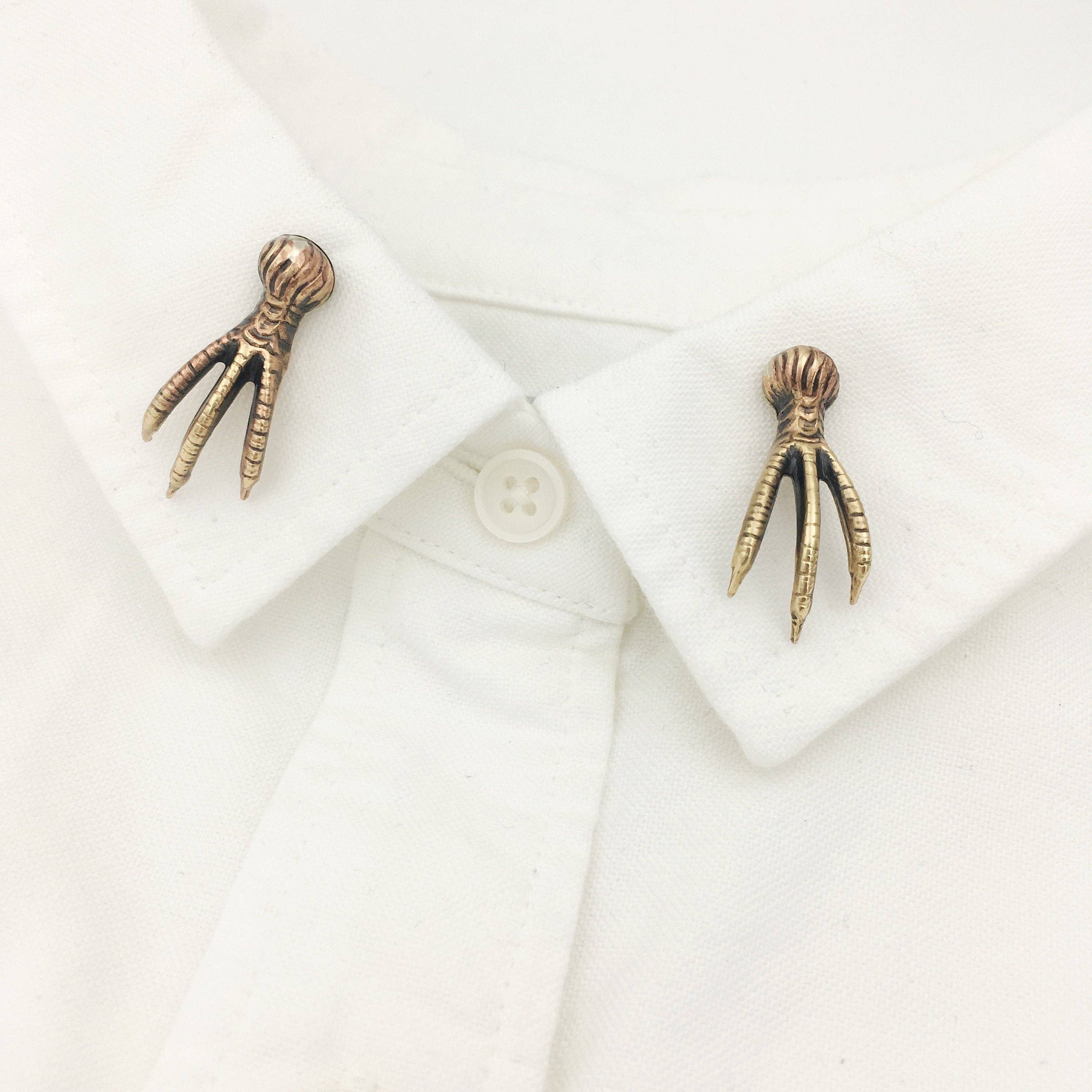 Metal Cloth & Wood - Wholesale Brooch - Gothic Handmade Brass Vintage Bird Claw Talon Brooch or Pin1