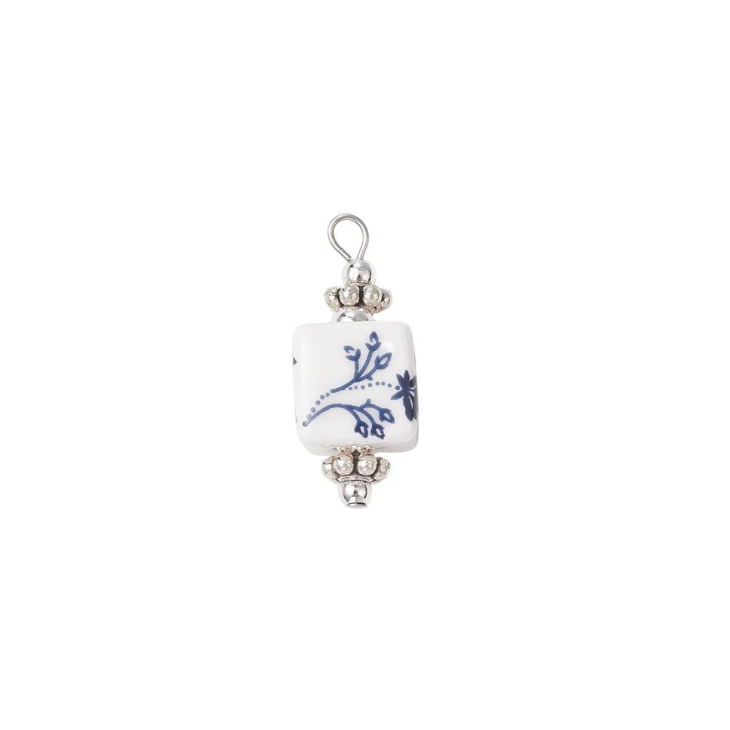 The Charm Bar Company - Wholesale Individual Charm/Pendant - Silver Blue Lotus Whisper Charm2
