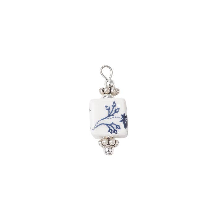 The Charm Bar Company - Wholesale Individual Charm/Pendant - Silver Blue Lotus Whisper Charm2