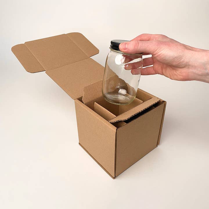 Flush Packaging - Wholesale Gift Box - 16 oz Canning Jar Shipping Boxâ„¢