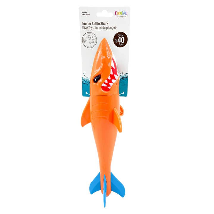 Coconut Outdoor - Wholesale Beach/Pool Toy - Kids & Baby - 18" Jumbo Battle Sharks Dive Toys Assortment