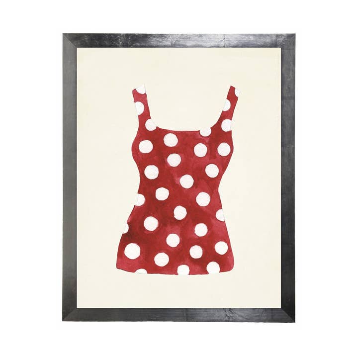 Costume da bagno a pois rosso e bianco per la vendita all'ingrosso da parte di Antique Curiosities Inc
