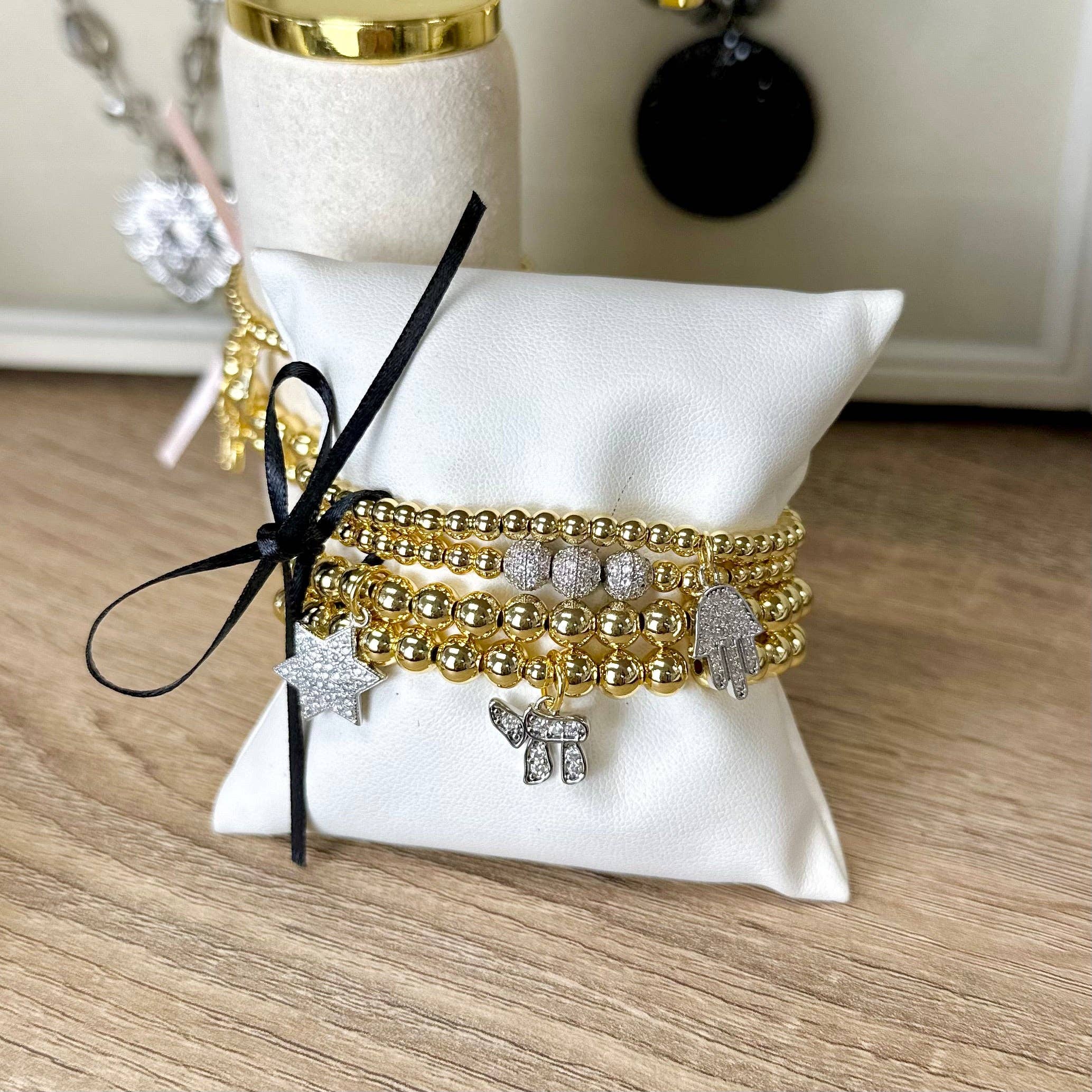 Love, Lisa - Wholesale Charm/Dangle Bracelet - Hanukkah Judaica Charm Bracelet Stack1