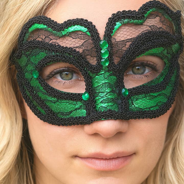 Stylex Party – wholesale Costume – Women's – Gothic Eye Mask Green Halloween Masquerade